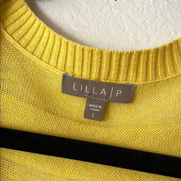 Lilla P Yellow Crew Neck Sweater with Ribbed Knit - Picture 2 of 10